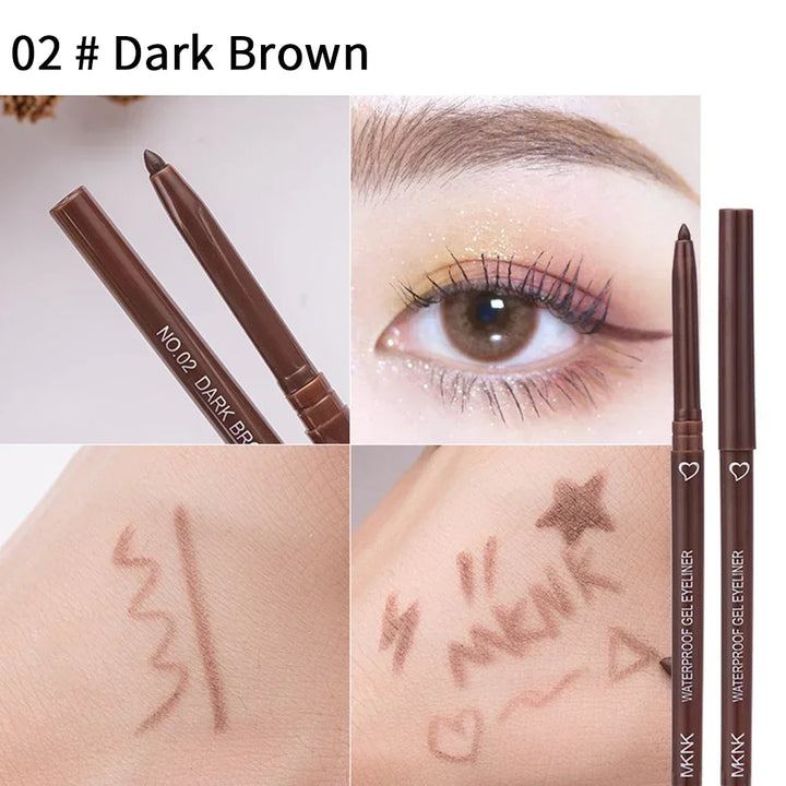 Waterproof Eyeliner Pen White Black Brown Long Lasting Quick-drying Pencil Not Blooming Liquid Eyeliner Gel Eyes Makeup Cosmetic