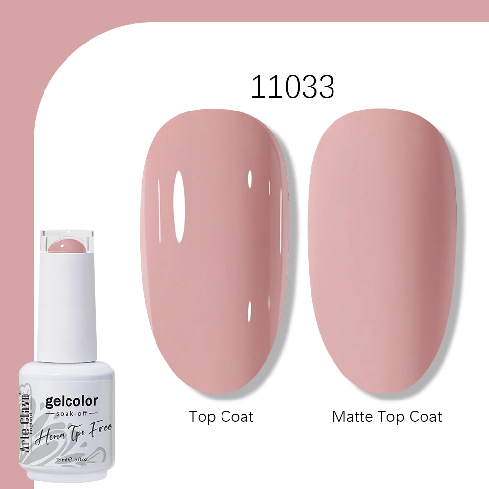 Arte Clavo Solid Color Gel Nail Polish 15ml Soak Off UV LED Gel Semi-Permanent Glitter Polish For Manicure Nail Art Salon Gel