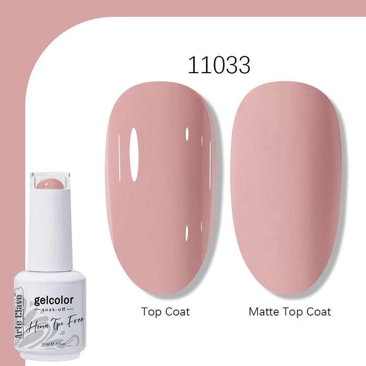 Arte Clavo Solid Color Gel Nail Polish 15ml Soak Off UV LED Gel Semi-Permanent Glitter Polish For Manicure Nail Art Salon Gel