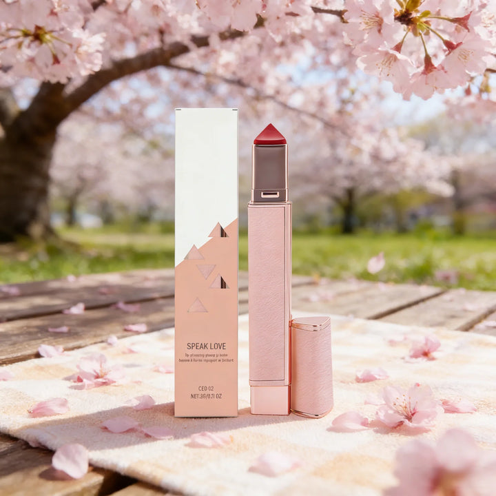 Lip Plumping Lipstick Strawberry Apple Juicy Lip Volumizer Deep Hydration Glossy Lip Gloss Hyaluronic Acid Moisturizing Lip Balm