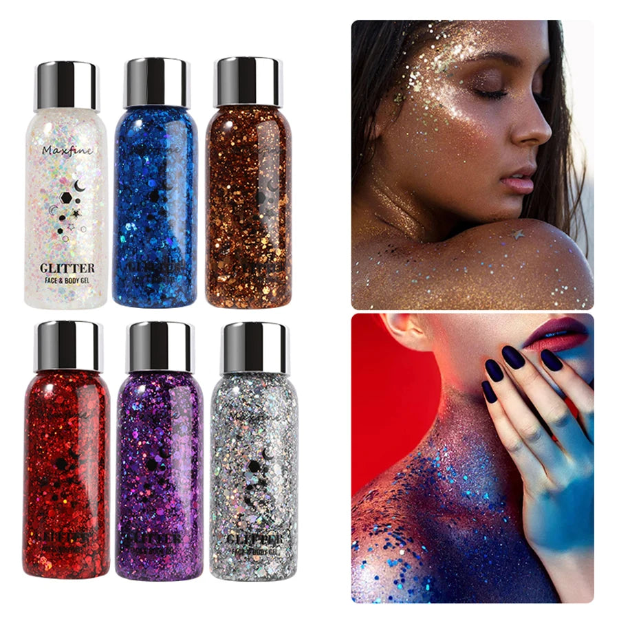 Body Glitter Gel Sequins Long Acting Face Eyes Hair Prom Party Mermaid Scales Not Easy To Take Off Makeup