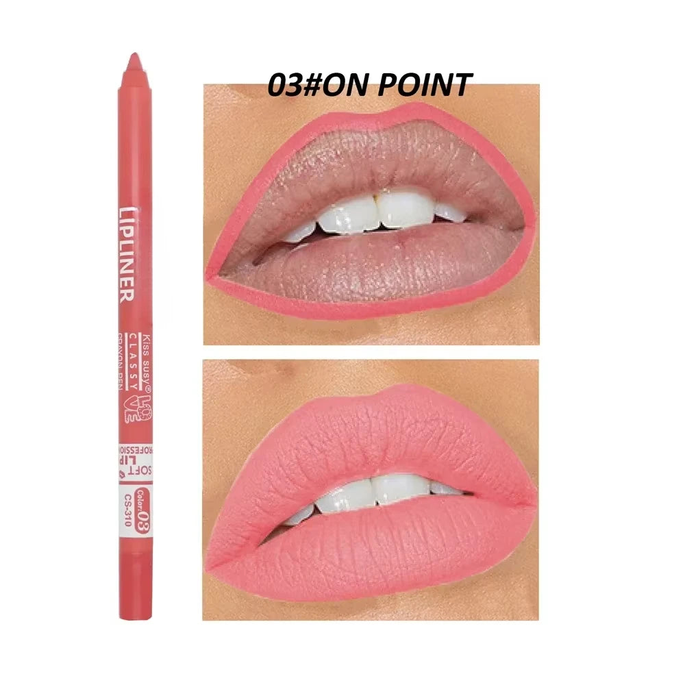 20 Color Matte Lipliner Pencil Waterproof Natural Red Brown Pro Lip Liner Makeup Lips Contour High pigment Lipstick Cosemetic