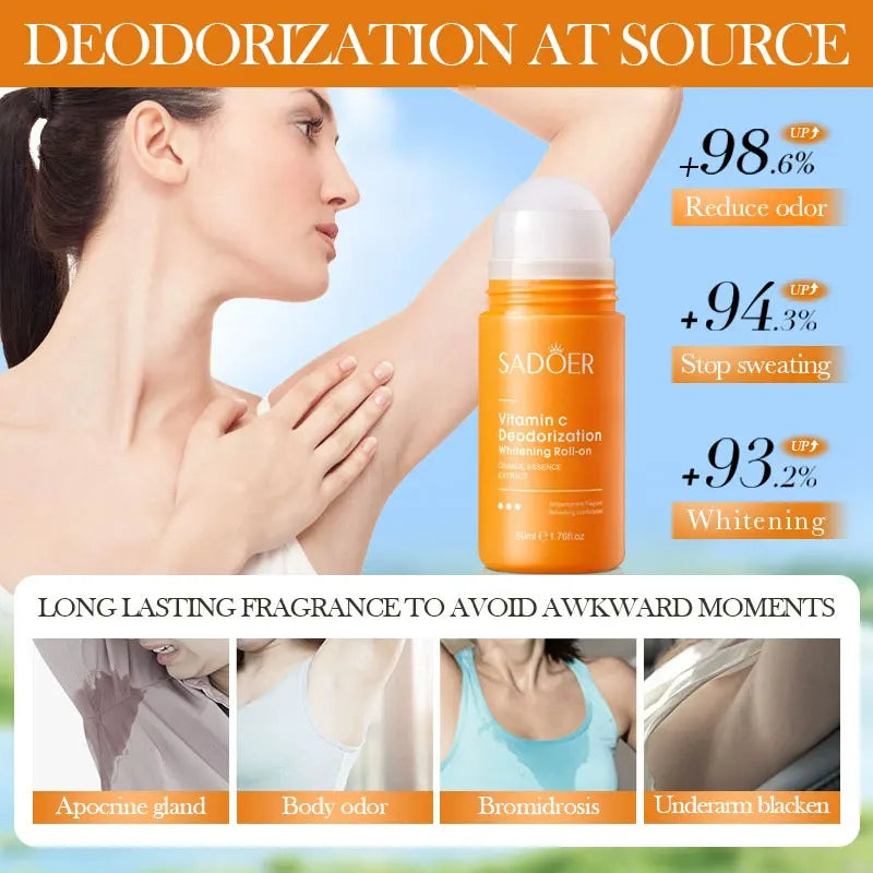 SADOER Vitamin C Underarm Whitening and Brightening Antiperspirant Flavor Roller