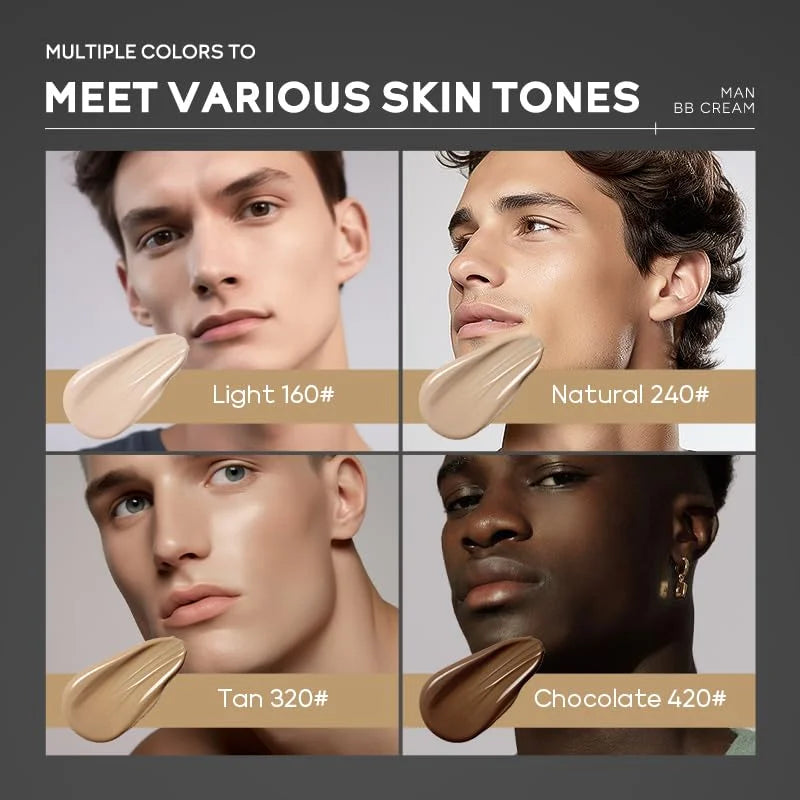 Men's BB Cream-Full Coverage Long-Lasting Waterproof Men's Concealer Natural Color Suitable for Gifts for Men's Christmas Gifts