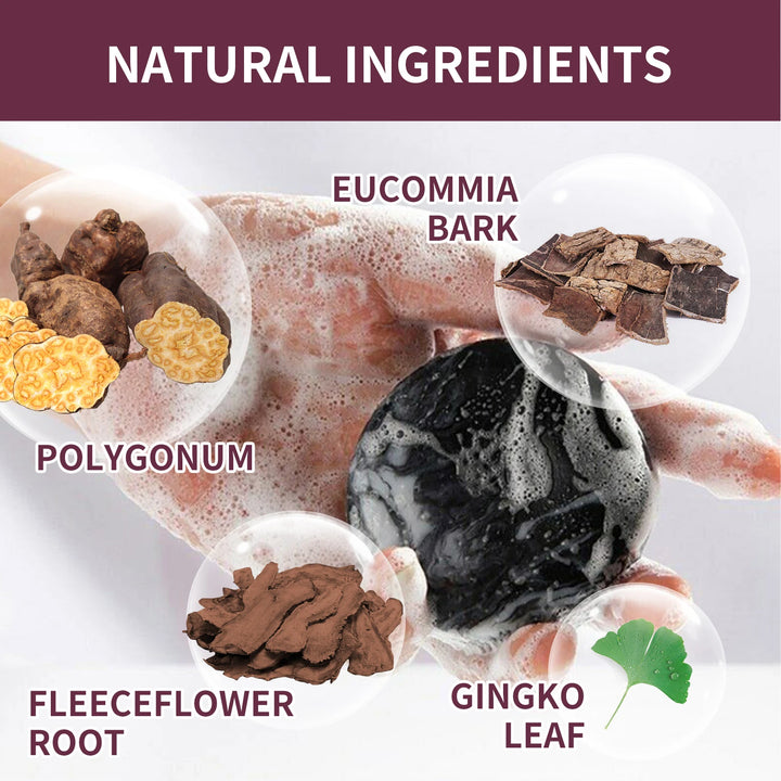 Polygonum Multiflorum Shampoo Soap Remove Dandruff Reduct Hair Loss Restore Natural Black Hair Strengthen Hair Roots Hair Care