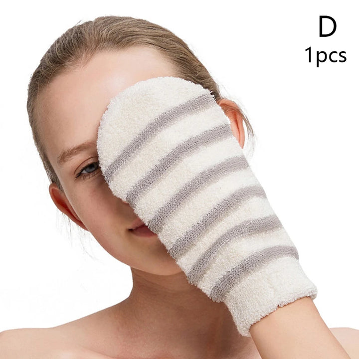 1Pc Exfoliating Hemp Bath Glove Mitten Scrubber Natural Bamboo Fiber Remove Dead Skin Deep Clean Double-Sided Bath Gloves