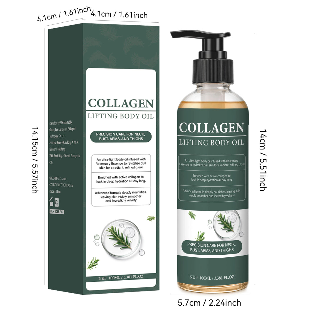 Collagen Lifting Body Oil with Vitamin C and Vitamin E, Hydrates & Nourishes Skin, Firms Skin，Enhances Natural Glow,100ml
