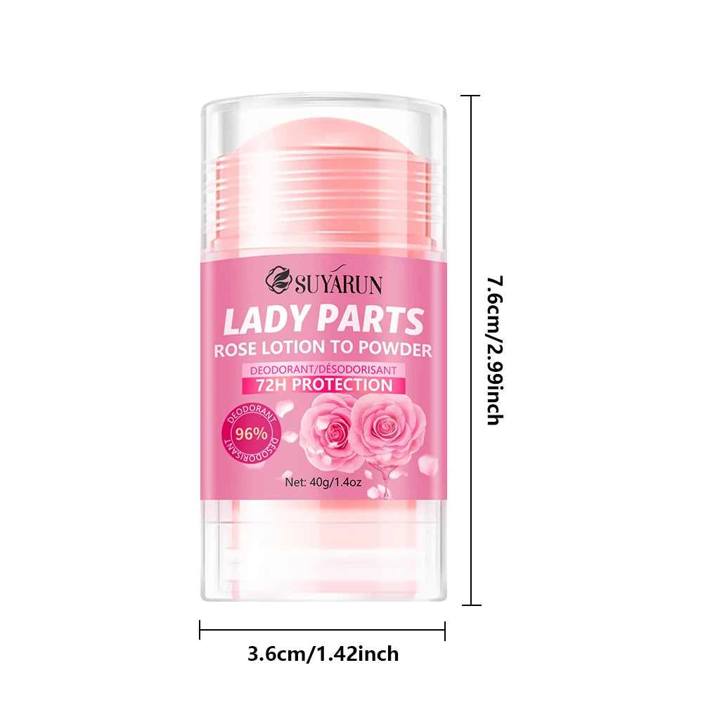 SUYARUN Women's Rose Deodorant Stick Natural Odor Control for Hands Feet Armpits - Long-Lasting Freshness Anti-Perspirant.