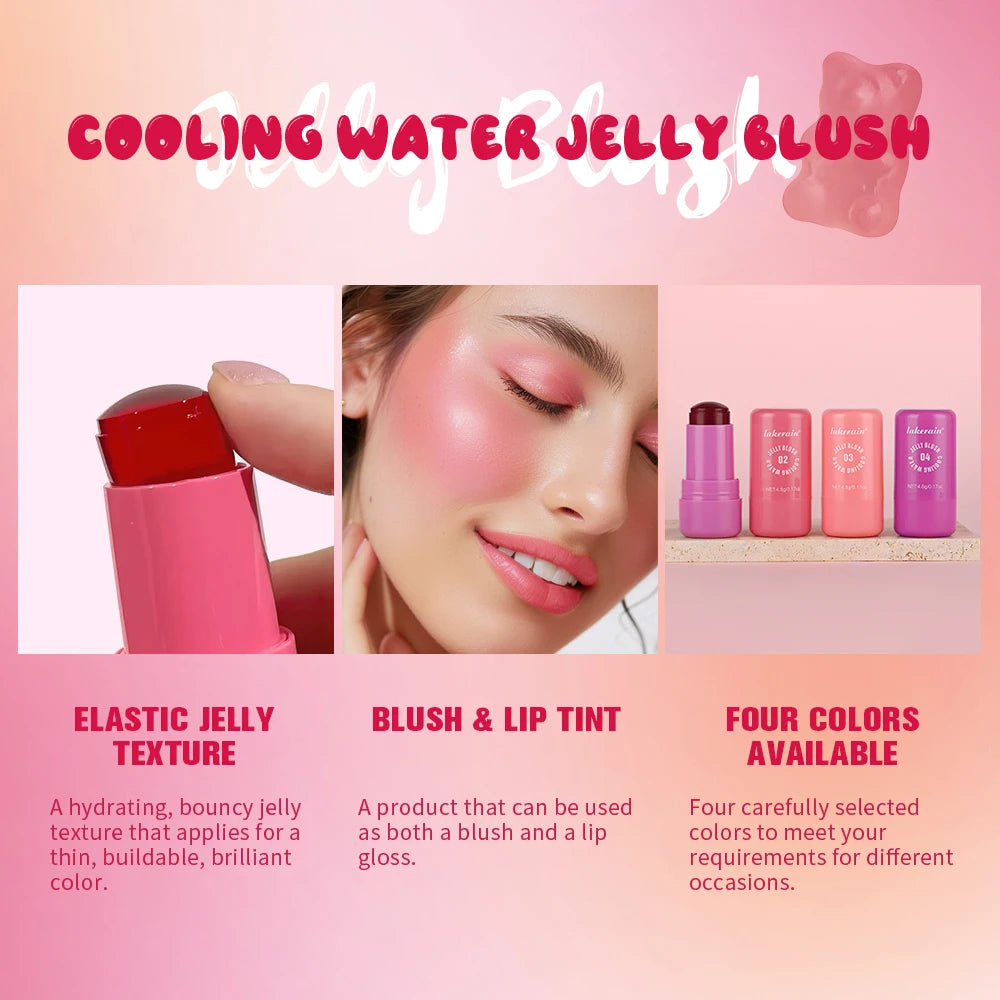 Original Cooling Water Jelly Blush Stick Blush Tinted Cosmetics Tint Stick Watercolor Multi-Use Matte Blush Makeup For Women