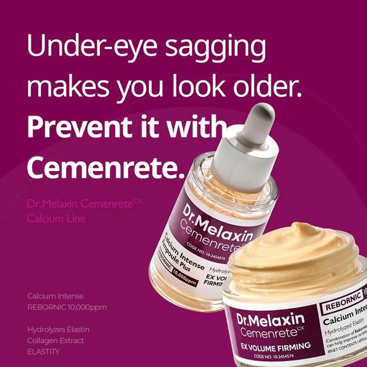 Cemenrete Calcium Intense Ampoule Essence Plus & Cream, Ex Volume Firming, Multi Balm Wrinkle Core Stick, Eye Patch, Skincare
