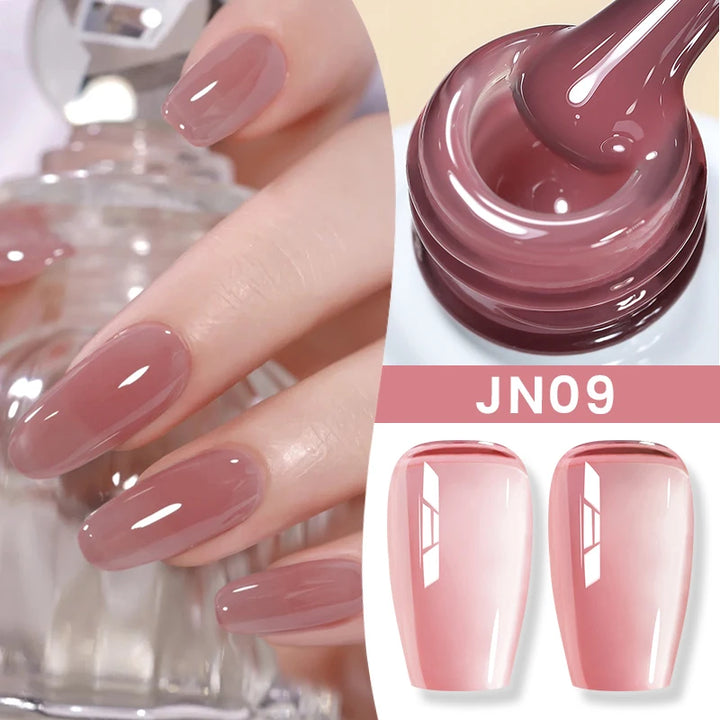 BORN PRETTY Jelly Nude Gel Nail Polish 10ml Light Pink Peach Translucent Color UV Light Cure Gel Varnish Nail Art DIY at Home