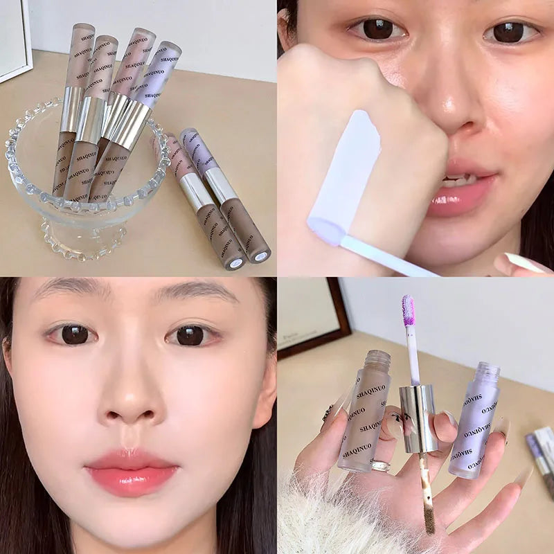 Double-head Nose Shading Contouring Brighten Stick Liquid Natural Waterproofing Grayish-brown Tone Face Contour Brighten Makeup