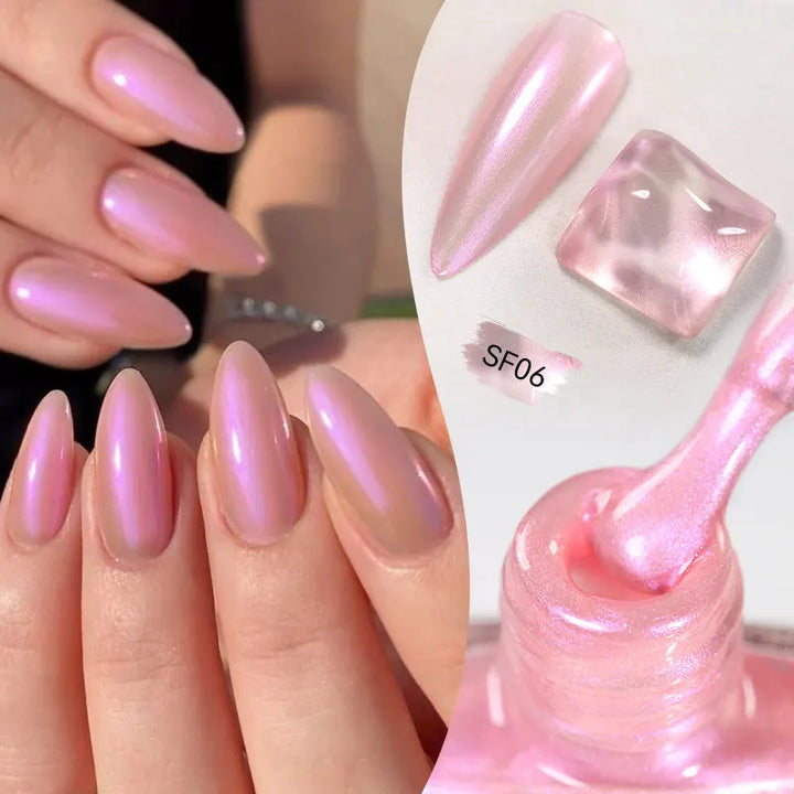 LILYCUTE 7ml Glitter Nail Polish Colorful Bright Sparkling Glitter Pearl Nail Art DIY Decoration No Need of Lamp to Cure