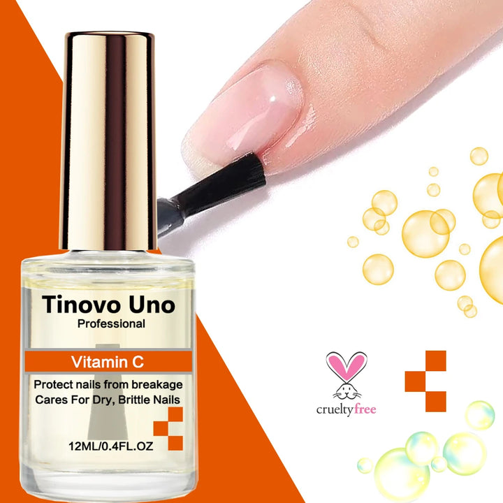Tinovo Uno Keratin Coconut Nail Strengthening Oil Nail Art Treatment Care Nail Growth Cuticle Oil 12ML Vitamin C Enriched Polish