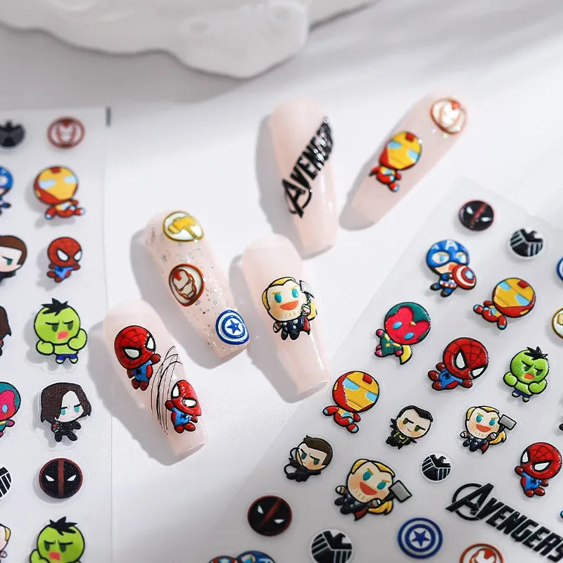 Disney Princess Cartoon 5D Nail Stickers Nail Art Decoration Frozen Snow White Nail Art Stickers Nail Supplies