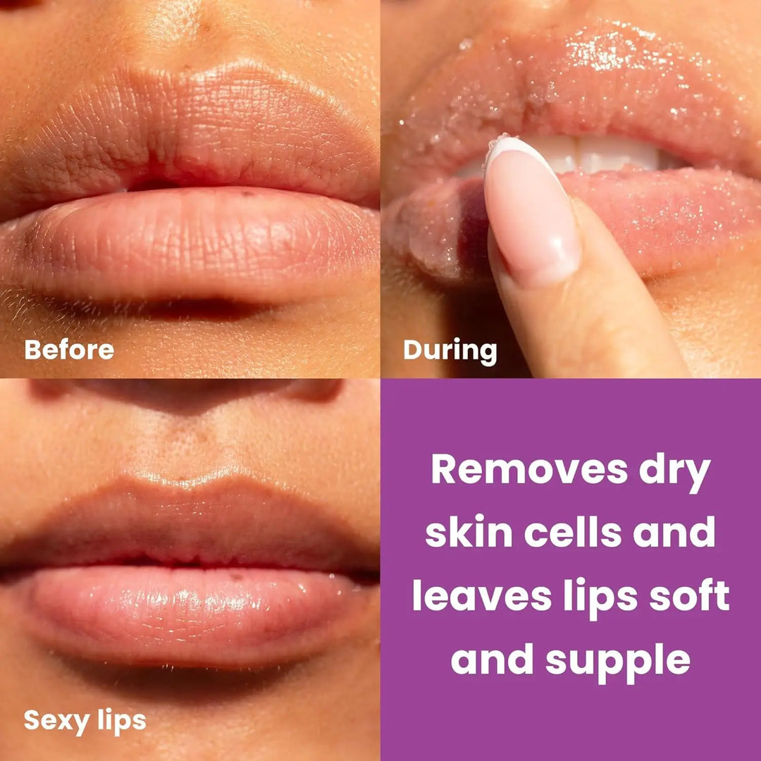 Lip Exfoliator Scrub and Moisturizer, Sugar Scrubs, Overnight Hydration & Softening, Brighten and Dark Lips Soothing Dryness