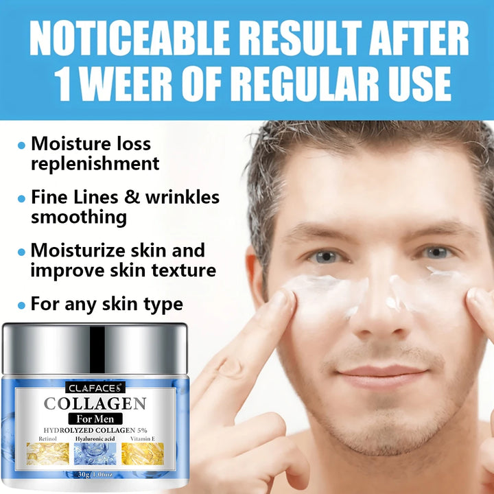 Smooth Wrinkle Cream for Men Remove Face & Neck Wrinkles Firming Moisturizing Skin Retinol Face Cream Younger Facial Treatment
