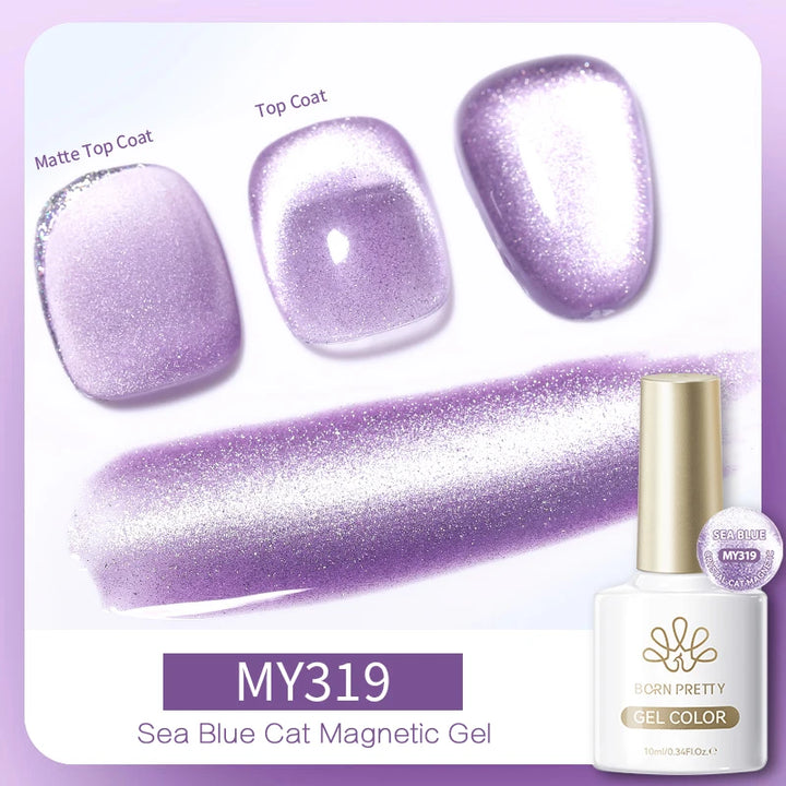 BORN PRETTY 10ml Silver Water Light Cat Magnetic Gel Nail Polish Nail Supplies Vernis Semi Permanent Gel for Fall Winter Nails