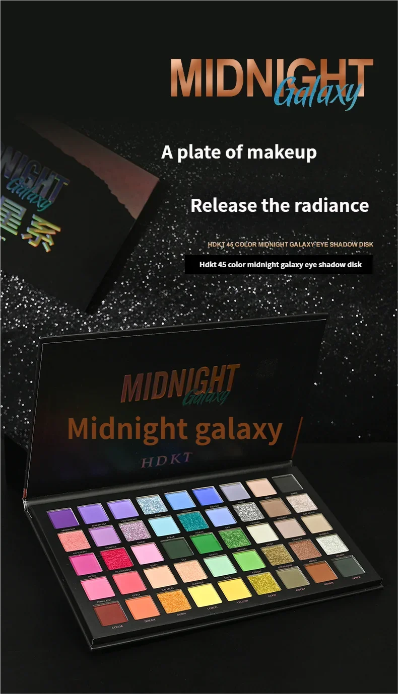 45 Colors Matte Shimmer Eye Shadow Palette Earth Tones Color Matching Perfect for Makeup Art Mashed Potatoes Theme