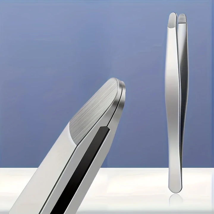 Heavy-Duty Stainless Steel Professional Eyebrow & Facial Hair Tweezers with Sharp Tips - Compatible for Eyebrows, Beards  Gift