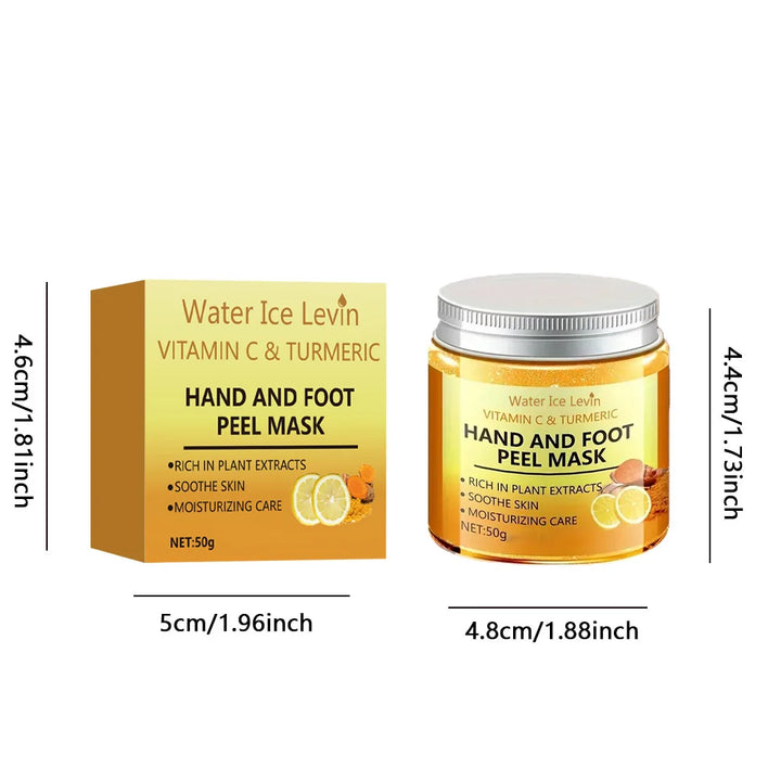 Vitamin c and turmeric hand wax mask for hands and feet, smoothing skin, gently cleansing hand mask, illuminating hand skin