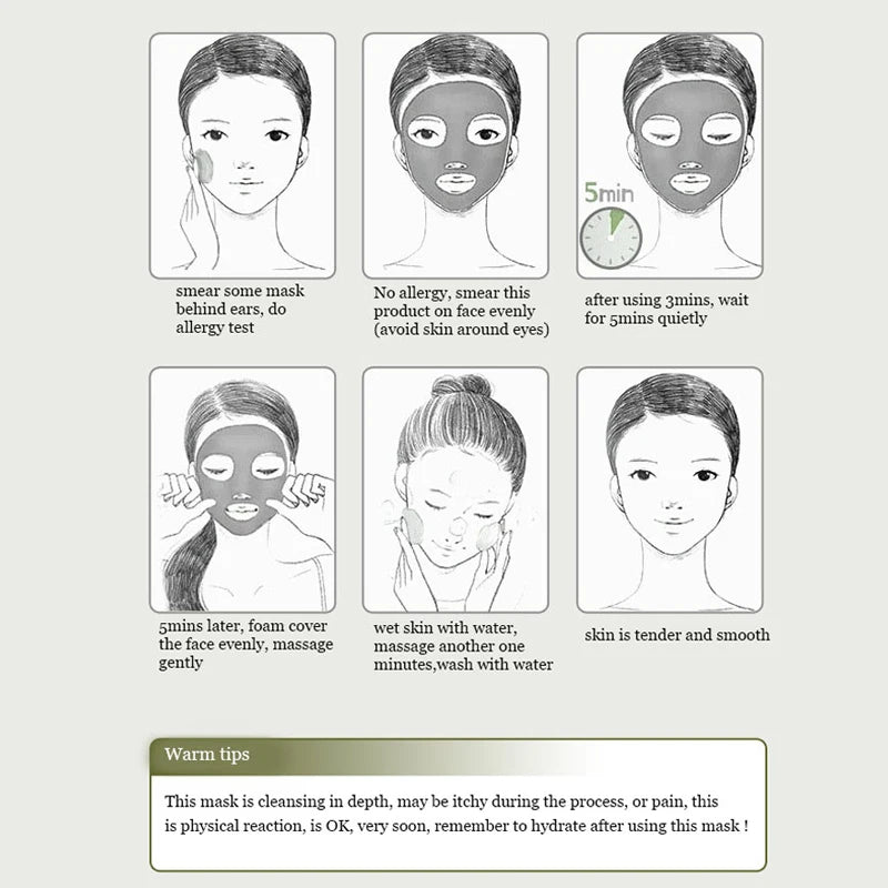 BIOAQUA Bubble Clay Mask Moisturizing Deep Cleansing Oil Control Blackhead Remover Face Mask Facial Mud Masks Skin Care for Face