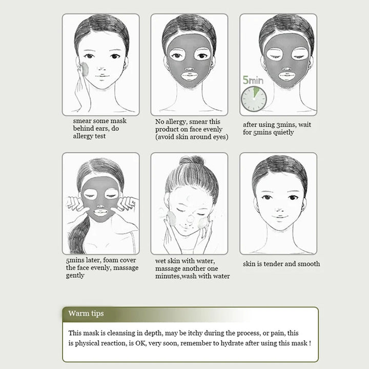 BIOAQUA Bubble Clay Mask Moisturizing Deep Cleansing Oil Control Blackhead Remover Face Mask Facial Mud Masks Skin Care for Face