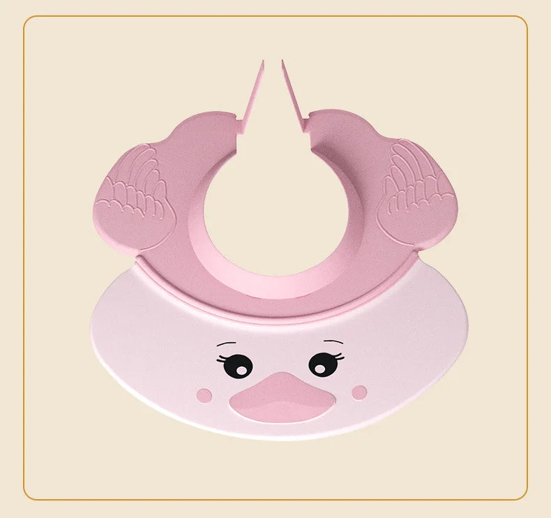 Baby Shampoo Cap Cute Duck Shape Adjustable Size Baby Shower Children's Waterproof Wide Brim Ear Protection Shower Cap Sun Hat