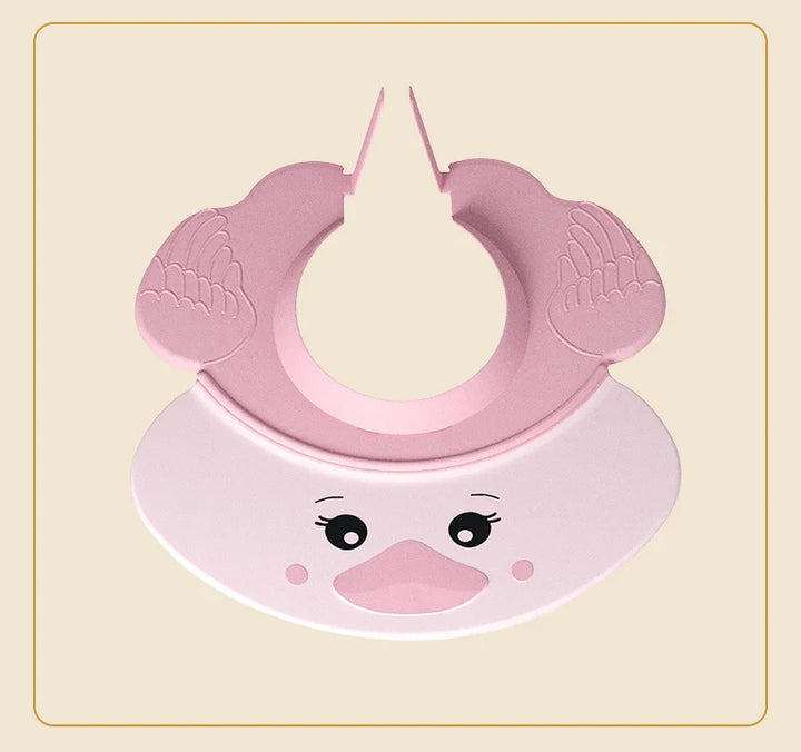Baby Shampoo Cap Cute Duck Shape Adjustable Size Baby Shower Children's Waterproof Wide Brim Ear Protection Shower Cap Sun Hat