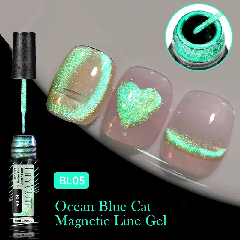 LILYCUTE 7ml 9D Cat Magnetic Gel Nail Polish Iridescent Magnet Semi Permanent Soak Off UV LED Manicure For Nail Art Gel Varnish
