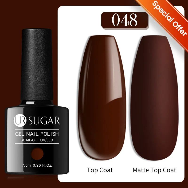 UR SUGAR 7/7.5ml Nude Glitter Color Nail Gel Polish Semi-permanent Varnish Soak Off Nail Art Base Top Coat UV LED Gel Manicure