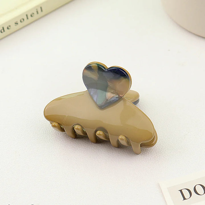 Creative color matching acetate hair clip sweet and cute girl love grab clip back head plate hair shark clip hair accessories