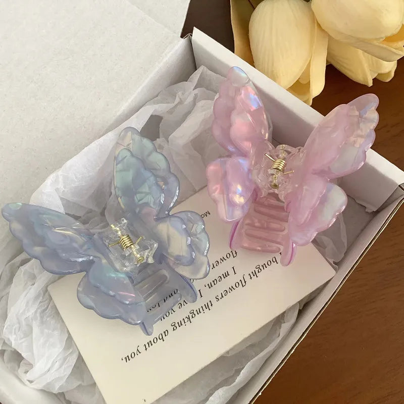 New Fairy Acetate Butterfly Claw Clip Female Elegant Colorful Bow Crab Shark Hair Clips Hairpins For Women Girl Hair Accessories