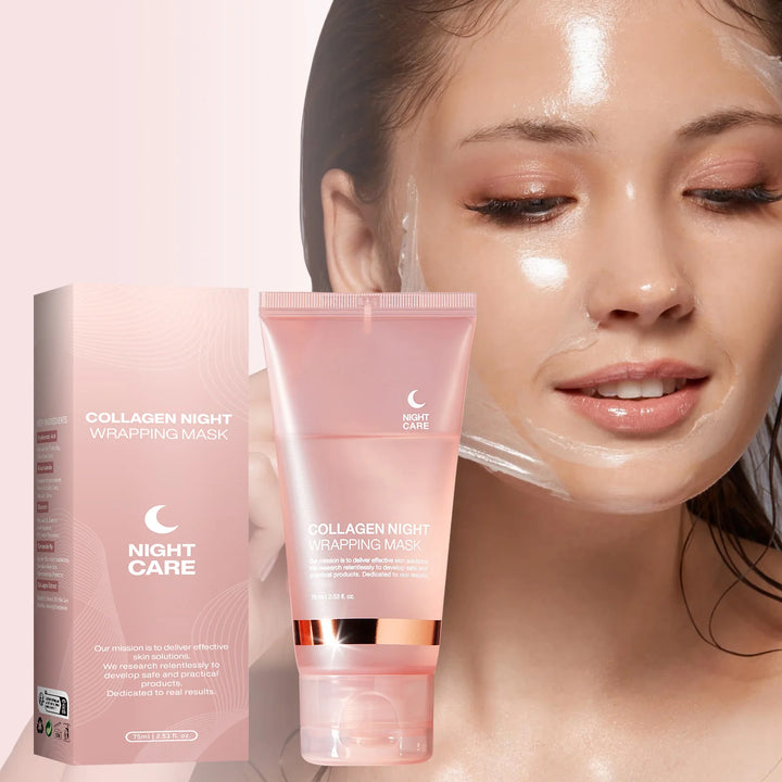Face Mask Collagen Night Wrapping Mask Elasticity Hydration Reduces Sagging Dullness Hydrolyzed Collagen Skin Care Products 75ml