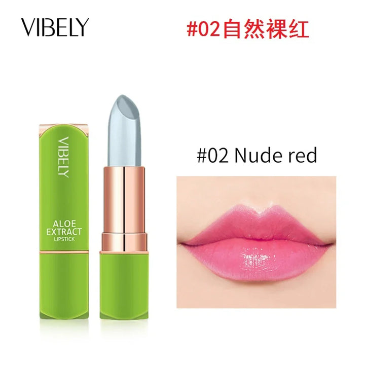 1 Pcs Aloe Vera Magic Lip Balm Temperature Color Change Nutritious Natural Moisture Lipstick Safe Ingredients Care Makeup Lips