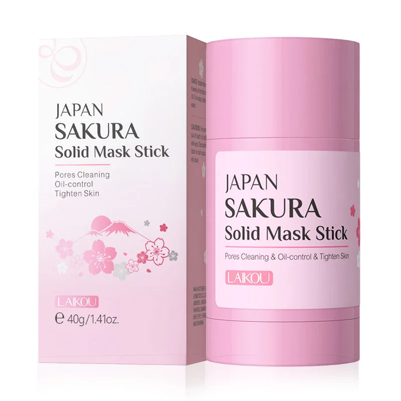 LAIKOU Sakura Solid Facial Masks Stick Clay Face Mask Moisturizing Whitenting Oil Control Removal Blackhead Face Mask