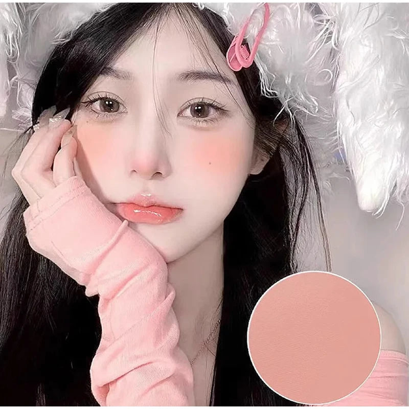 Single Color Blush Matte Natural Cheek Tint Brighten Face Waterproof Face Contouring Cosmetics Blush Powder Soft Female Makeup