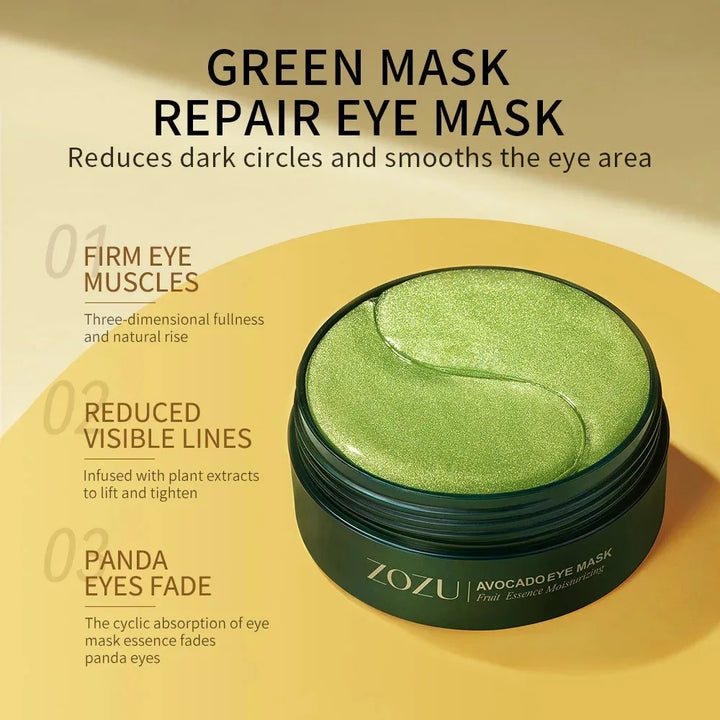 60/120 Pieces Eye Mask Avocado Gold Moisturize Firming Improve Eye Bags Eye Patches Anti Wrinkle Eye Patches for Dark Circles