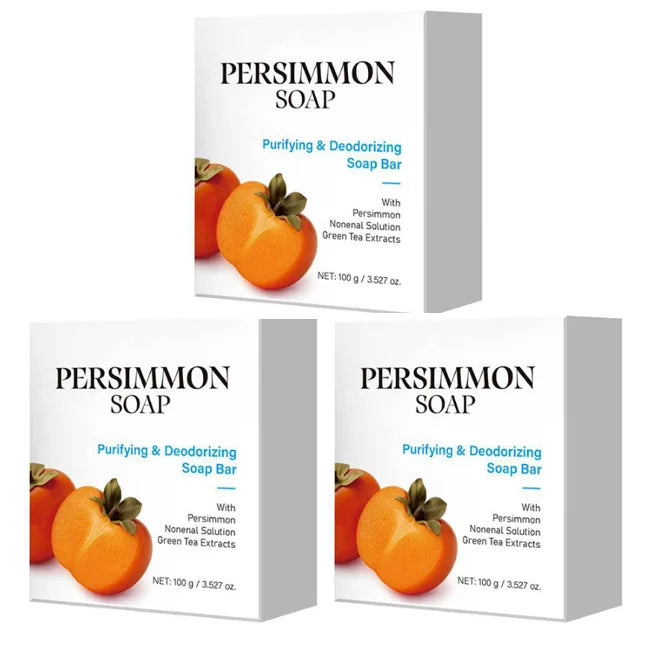 Japanese Persimmon Soap Bar,Body Purifying Deodorizing Natural Mild Soap Bar with Green Tea Extracts,Gentle on All Skin Types