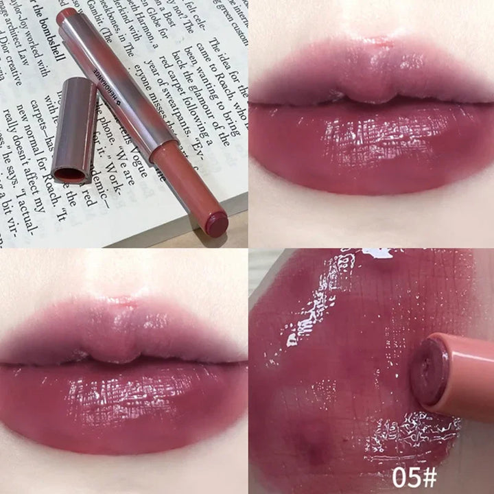 Strawberry Jelly Lipsticks Moisturizing Water Gloss Lip Stick Tint Mirror Clear Lip Gloss Non-Sticky Lips Makeup Korean Cosmetic