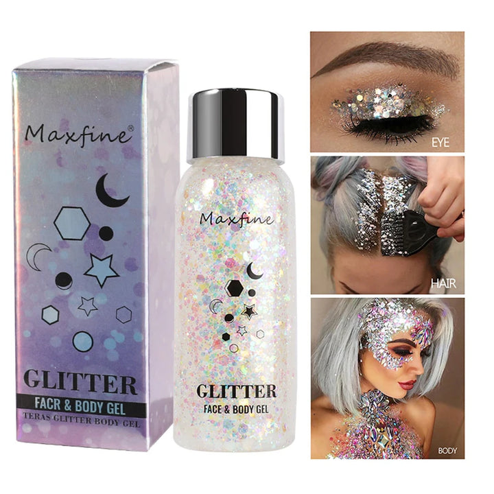 Body Glitter Gel Sequins Long Acting Face Eyes Hair Prom Party Mermaid Scales Not Easy To Take Off Makeup