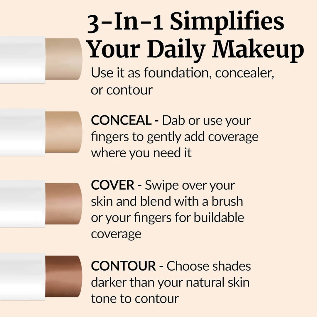 Three in one simple concealer makeup stick is durable and hard to take off makeup to create a natural three-dimensional contour