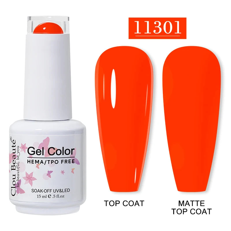 Clou Beaute 15ml HEMA TPO FREE Gel Nail Polish Vernis Semi Permanent UV Nail Art Varnish Lakiery Hybrydowe Manicure Gel Polish