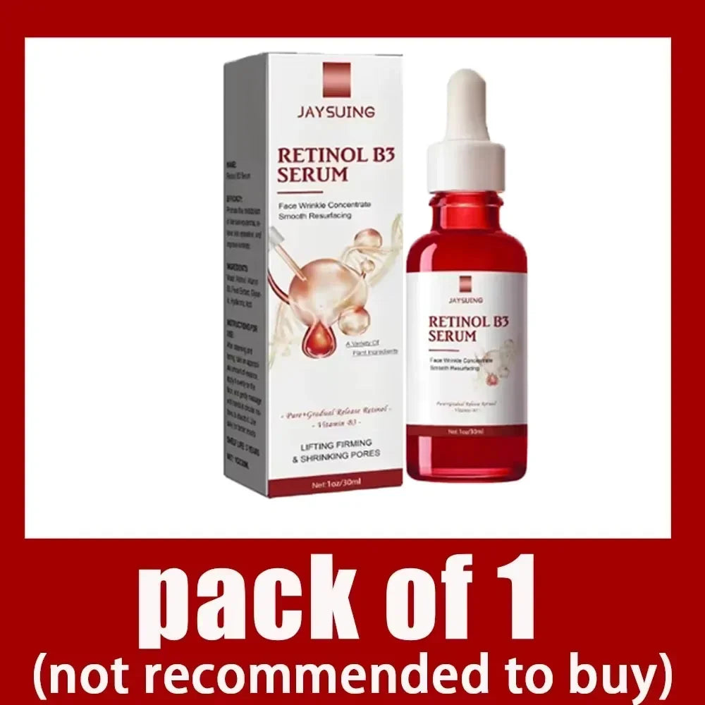 Jaysuing Anti-Aging Retinol B3 Facial Serum Reduce Wrinkle Remove Wrinkle Fine Lines Around Eyes Neck Wrinkle Skin Care Produce