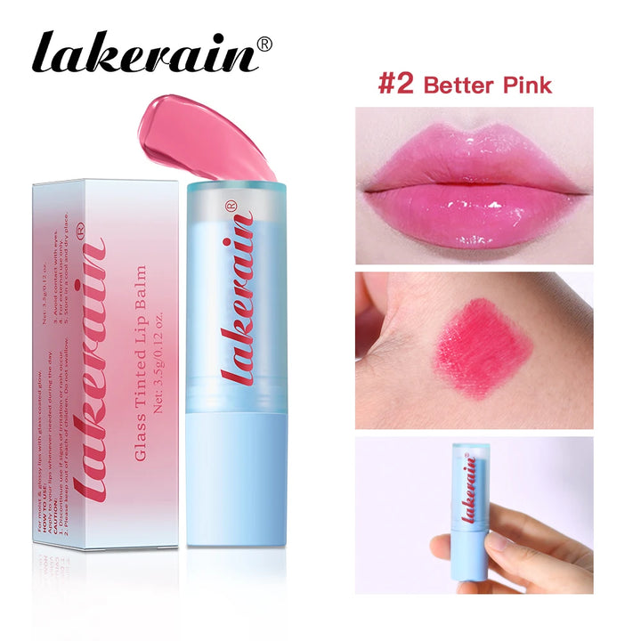 Glass Tinted Lip Balm Light Cherry Red Orange Glow Moisturizing Vegetarian Lip Balm With Bright Clear Color Korea Lip Cosmetics