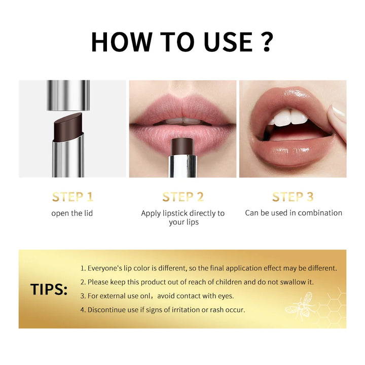 Long Lasting Moisturizing Black Honey Lipstick Natural Lip Plumper Makeup Lip Plumping Gloss Cosmetics Exfoliating for Lip