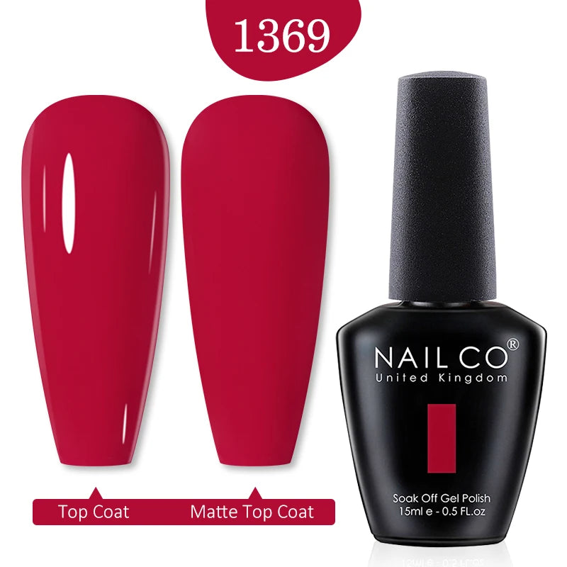 NAILCO Red Colors Series 15ML Nail Gel Polish Nail Supplies Semi Permanent For Nail Art Manicure Soak Off LED UV Hybrid Varnish