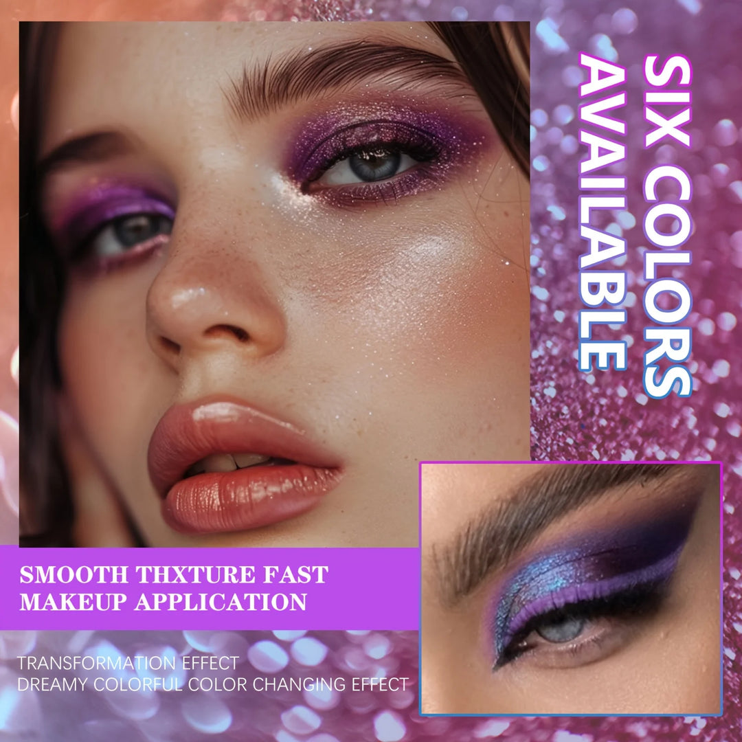 2PCS SET Chameleon Face Highlighter Stick, Multichrome Glitter Shimmer Highlighter Makeup