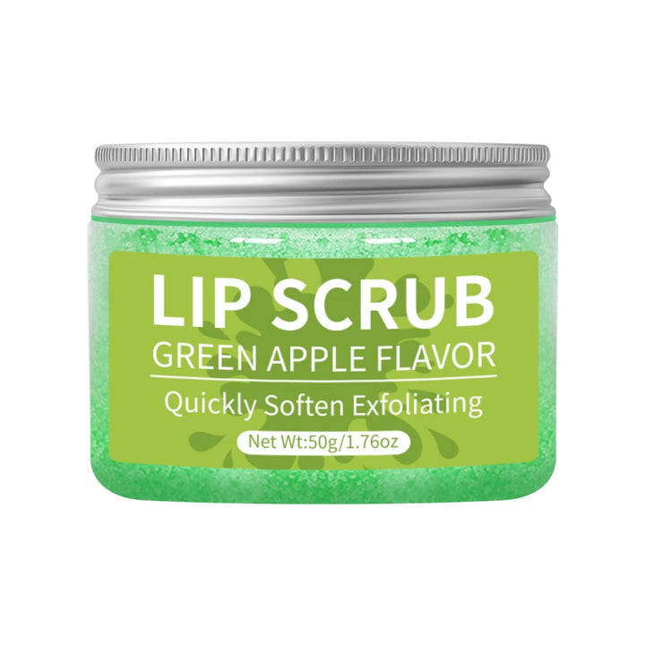 Hllozzi 50g lip scrub jojoba oil vitamin C hydrating moisturizing mild non-irritating watermelon, coconut, apple