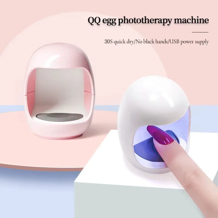 YIKOOLIN 6W Mini UV LED Nail Lamp – Cute Eggshell Design, USB Portable Gel Curing Light